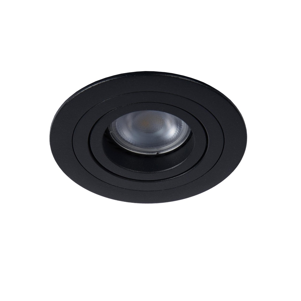 Lucide InbouwspotTube zwart Ø 9,2cm - 22954/01/30
